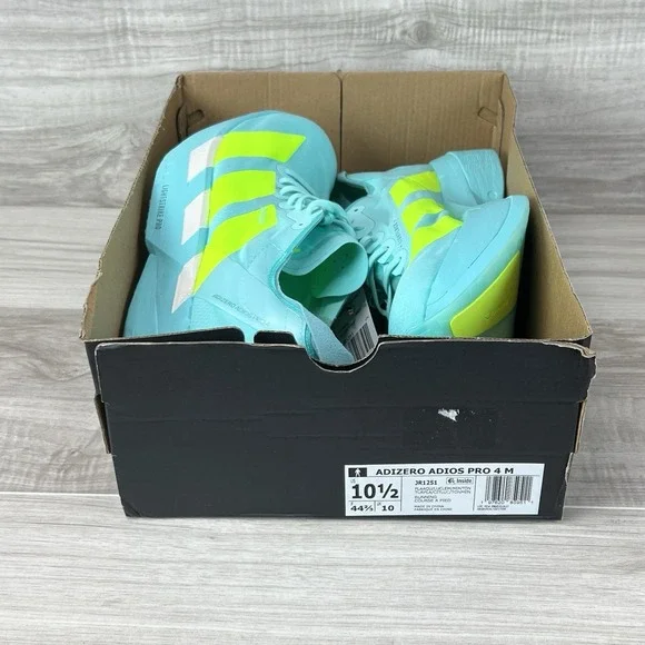 Adidas Adizero Adios Pro 4 Flash Aqua Lucid Lemon (JR1251) Men's Size 10.5 - Picture 9 of 10